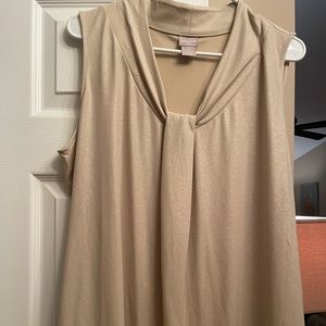 Gold sleeveless Blouse. Shimmer Gold.